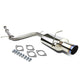 D-Motoring - Cat Back Exhaust System - W/ 4 Burnt Muffler Tip - Stainless Steel - 06-09 Mitsubishi Eclipse 2.4L L4 - 1