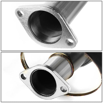 D-Motoring - Cat Back Exhaust System - W/ 4 Burnt Muffler Tip - Stainless Steel - 06-09 Mitsubishi Eclipse 2.4L L4 - 3