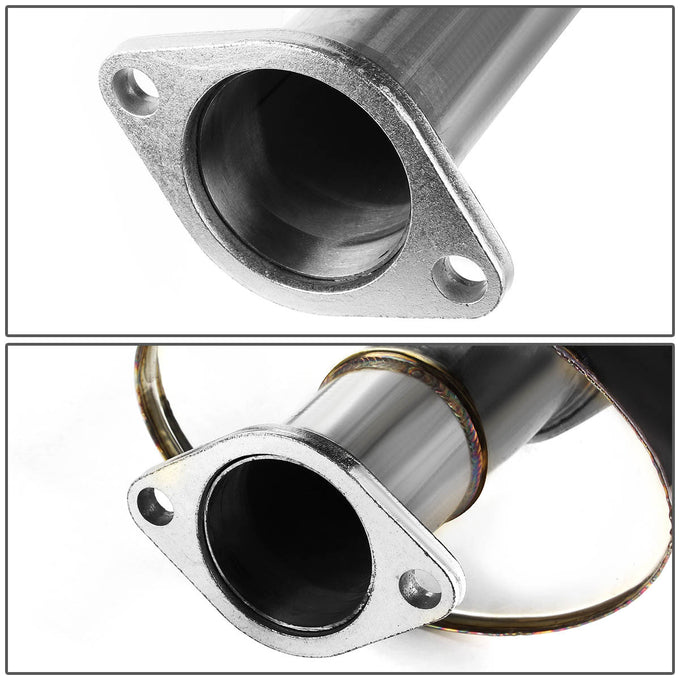 D-Motoring - Cat Back Exhaust System - W/ 4 Burnt Muffler Tip - Stainless Steel - 06-09 Mitsubishi Eclipse 2.4L L4 - 3