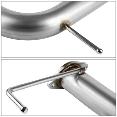 D-Motoring - Cat Back Exhaust System - W/ 4 Burnt Muffler Tip - Stainless Steel - 06-09 Mitsubishi Eclipse 2.4L L4 - 4