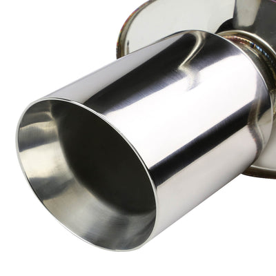 D-Motoring - Cat Back Exhaust System - W/ 4 Rolled Muffler Tip - Stainless Steel - 06-09 Mitsubishi Eclipse 2.4L L4 - 3