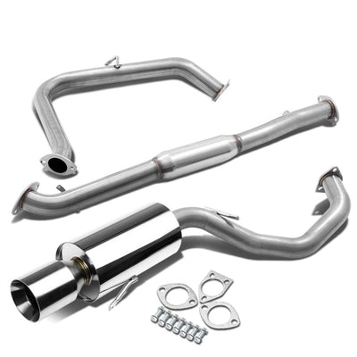 D-Motoring - Cat Back Exhaust System - W/ 4 Rolled Muffler Tip - Stainless Steel - 95-99 Mitsubishi Eclipse / 95-98 Eagle Talon - 1