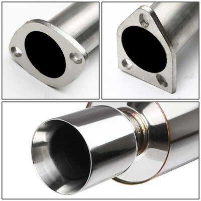 D-Motoring - Cat Back Exhaust System - W/ 4 Rolled Muffler Tip - Stainless Steel - 95-99 Mitsubishi Eclipse / 95-98 Eagle Talon - 2