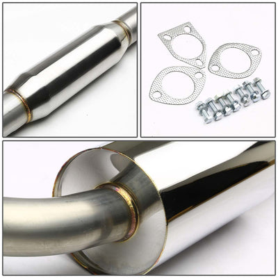 D-Motoring - Cat Back Exhaust System - W/ 4 Rolled Muffler Tip - Stainless Steel - 95-99 Mitsubishi Eclipse / 95-98 Eagle Talon - 4