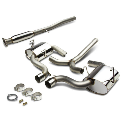D-Motoring - Cat Back Exhaust System - W/ 3 Dual Muffler Tips - Stainless Steel - 02-06 Mini Cooper S Hatch R52 / Convertible R53 MK1 - 1