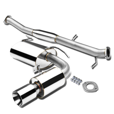 D-Motoring - Cat Back Exhaust System - W/ 3.5 Rolled Muffler Tip - Stainless Steel - 90-97 Mazda Miata MX-5 1.6L / 1.8L - 1