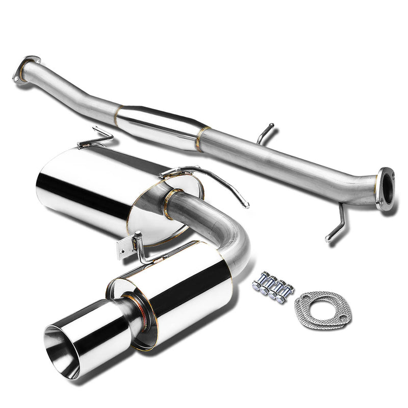 D-Motoring - Cat Back Exhaust System - W/ 3.5 Rolled Muffler Tip - Stainless Steel - 90-97 Mazda Miata MX-5 1.6L / 1.8L - 1