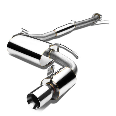 D-Motoring - Cat Back Exhaust System - W/ 3.5 Rolled Muffler Tip - Stainless Steel - 90-97 Mazda Miata MX-5 1.6L / 1.8L - 3