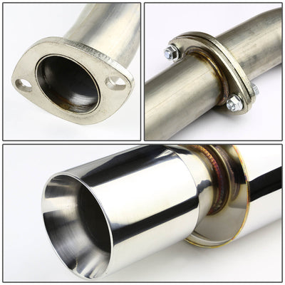 D-Motoring - Cat Back Exhaust System - W/ 3.5 Rolled Muffler Tip - Stainless Steel - 90-97 Mazda Miata MX-5 1.6L / 1.8L - 2