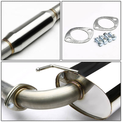 D-Motoring - Cat Back Exhaust System - W/ 3.5 Rolled Muffler Tip - Stainless Steel - 90-97 Mazda Miata MX-5 1.6L / 1.8L - 4