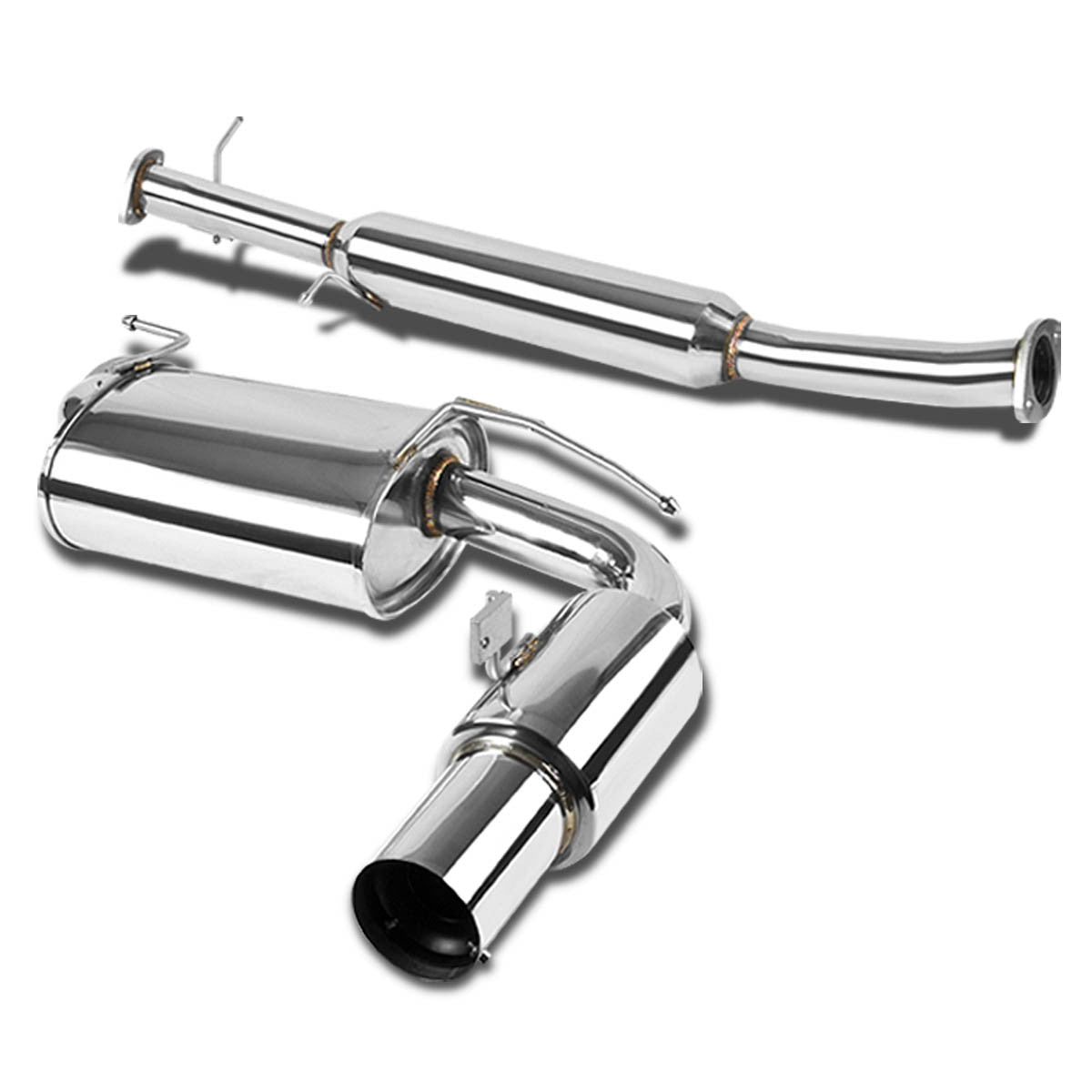 D-Motoring - Cat Back Exhaust System - W/ 3.5 Muffler Tip - Stainless Steel - 90-97 Mazda Miata MX-5 1.6L / 1.8L - 1
