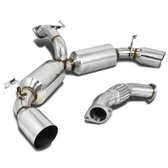 D-Motoring - Cat Back Exhaust System - W/ 4.5 Dual Muffler Tips - Stainless Steel - 90-95 Toyota MR2 Turbo - 1