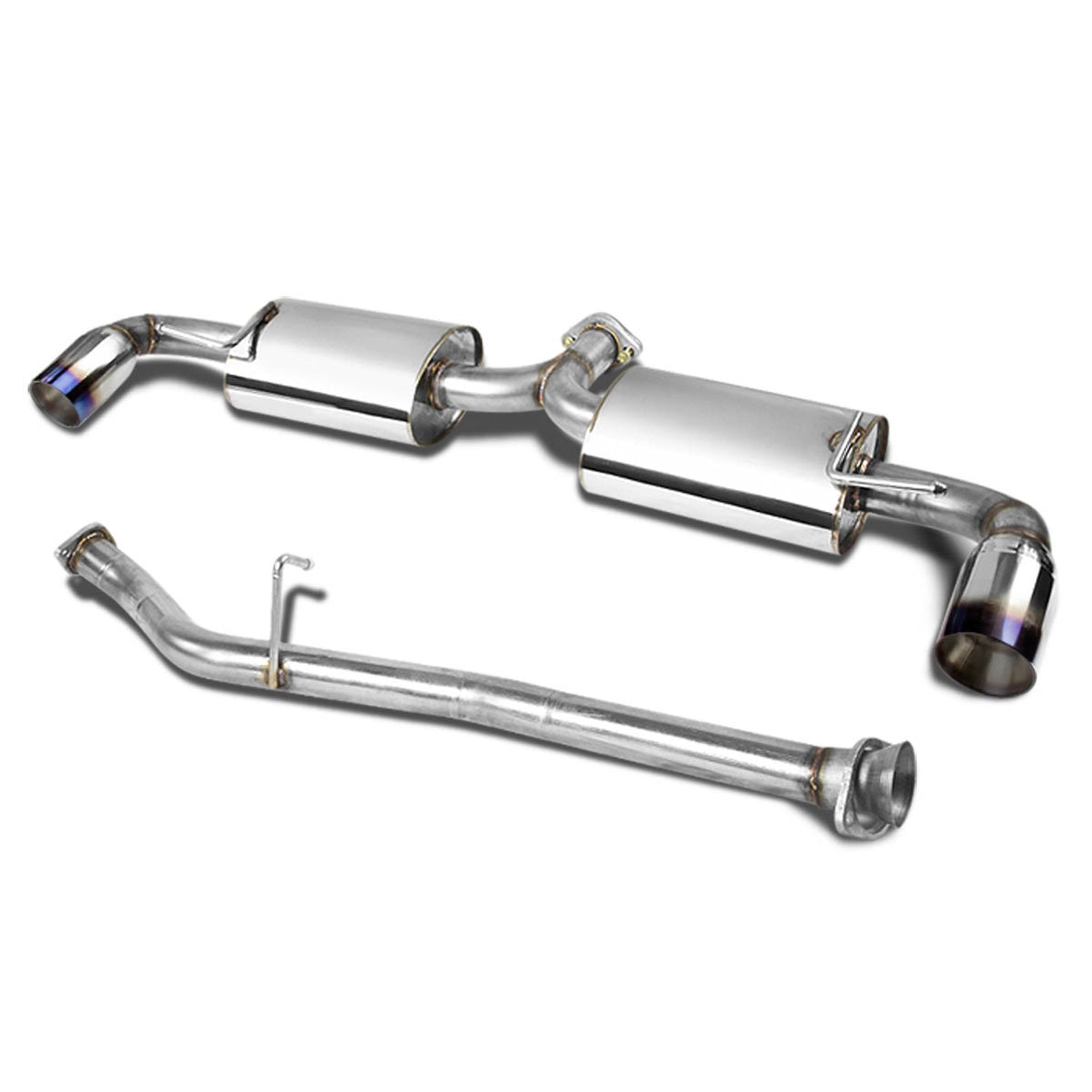 D-Motoring - Cat Back Exhaust System - W/ 3.5 Dual Muffler Tips - Stainless Steel - 04-11 Mazda RX-8 R2/ R3 - 1