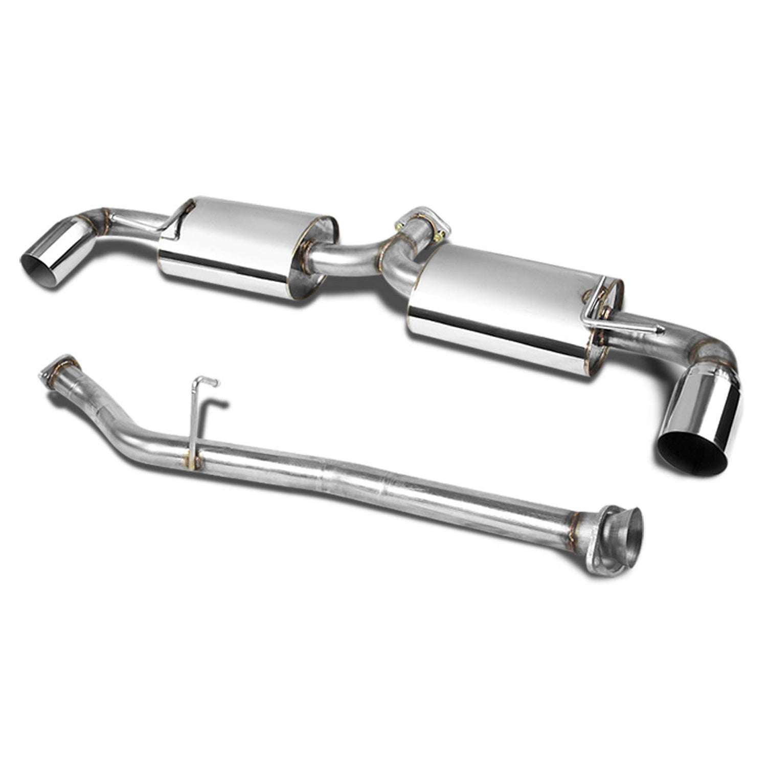 D-Motoring - Cat Back Exhaust System - W/ 3.5 Dual Muffler Tips - Stainless Steel - 03-10 Mazda RX-8 R2/ R3 - 1