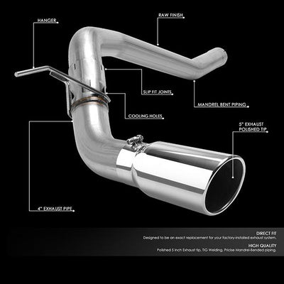 16-19 Nissan Titan XD 5.0 Turbo Diesel Performance Racing Cat Back Exhaust System - w/Muffler Tip - Stainless Steel - CBE-MU-NTIT16-50LD - 2