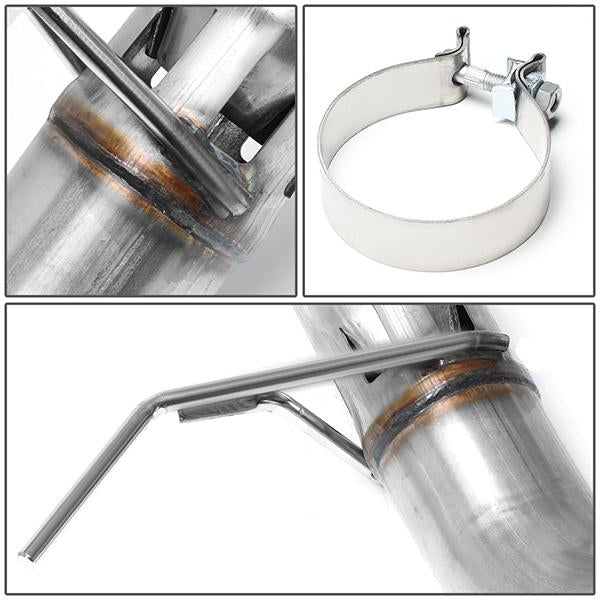 16-19 Nissan Titan XD 5.0 Turbo Diesel Performance Racing Cat Back Exhaust System - w/Muffler Tip - Stainless Steel - CBE-MU-NTIT16-50LD - 5