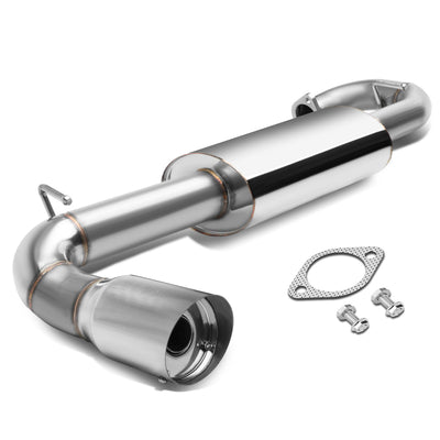 D-Motoring - Axle Back Exhaust System - 4 Round Muffler Tip - 3 OD Inlet - Stainless Steel - 01-16 Scion TC Coupe - 1