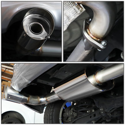 D-Motoring - Axle Back Exhaust System - 4 Round Muffler Tip - 3 OD Inlet - Stainless Steel - 01-16 Scion TC Coupe - 6