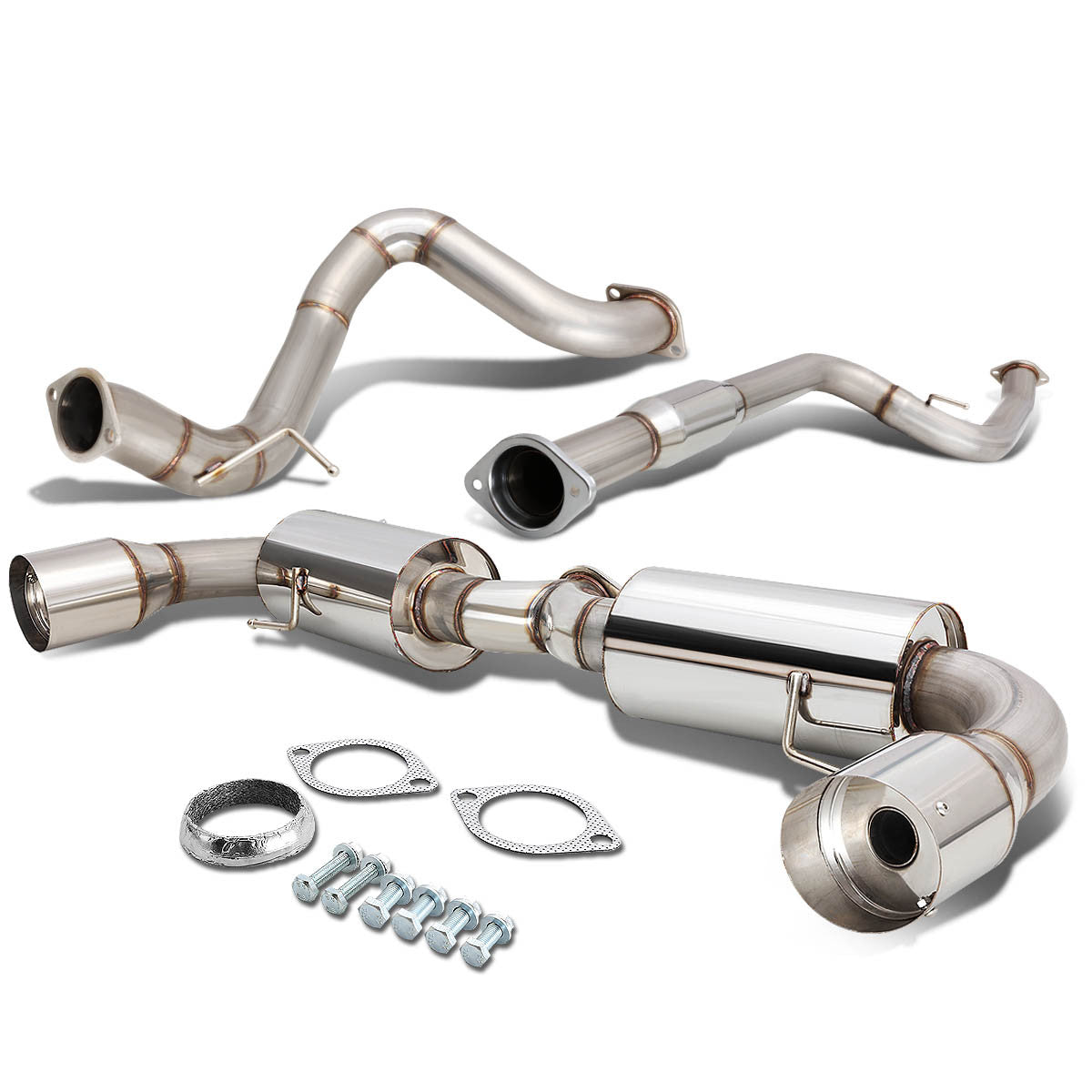 D-Motoring - Cat Back Exhaust System - W/ 4.5 Dual Muffler Tips - Stainless Steel - 10-13 Mazda MazdaSpeed-3 - 1