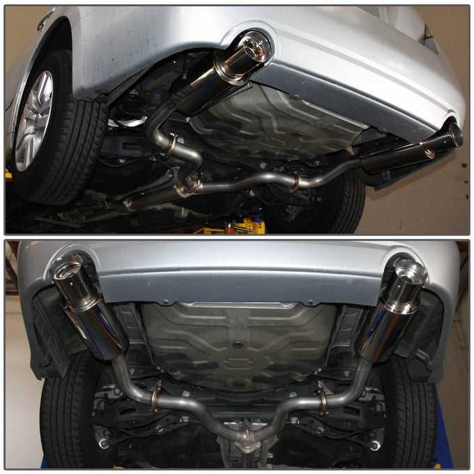 D-Motoring - Cat Back Exhaust System - W/ 4 Dual Muffler Tips - Stainless Steel - 07-12 Nissan Altima L32 4Dr - 2