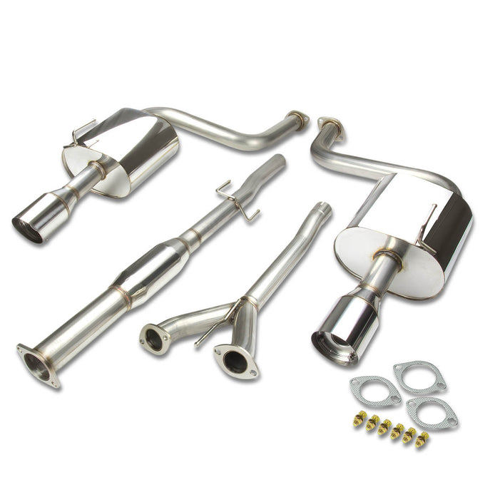 D-Motoring - Cat Back Exhaust System - W/ 4 Muffler Tip - Stainless Steel - 09-14 Nissan Maxima A35 3.5L V6 - 2