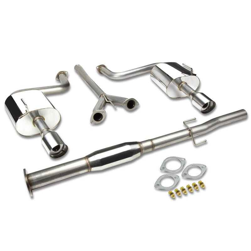 D-Motoring - Cat Back Exhaust System - W/ 4 Muffler Tip - Stainless Steel - 09-14 Nissan Maxima A35 3.5L V6 - 1
