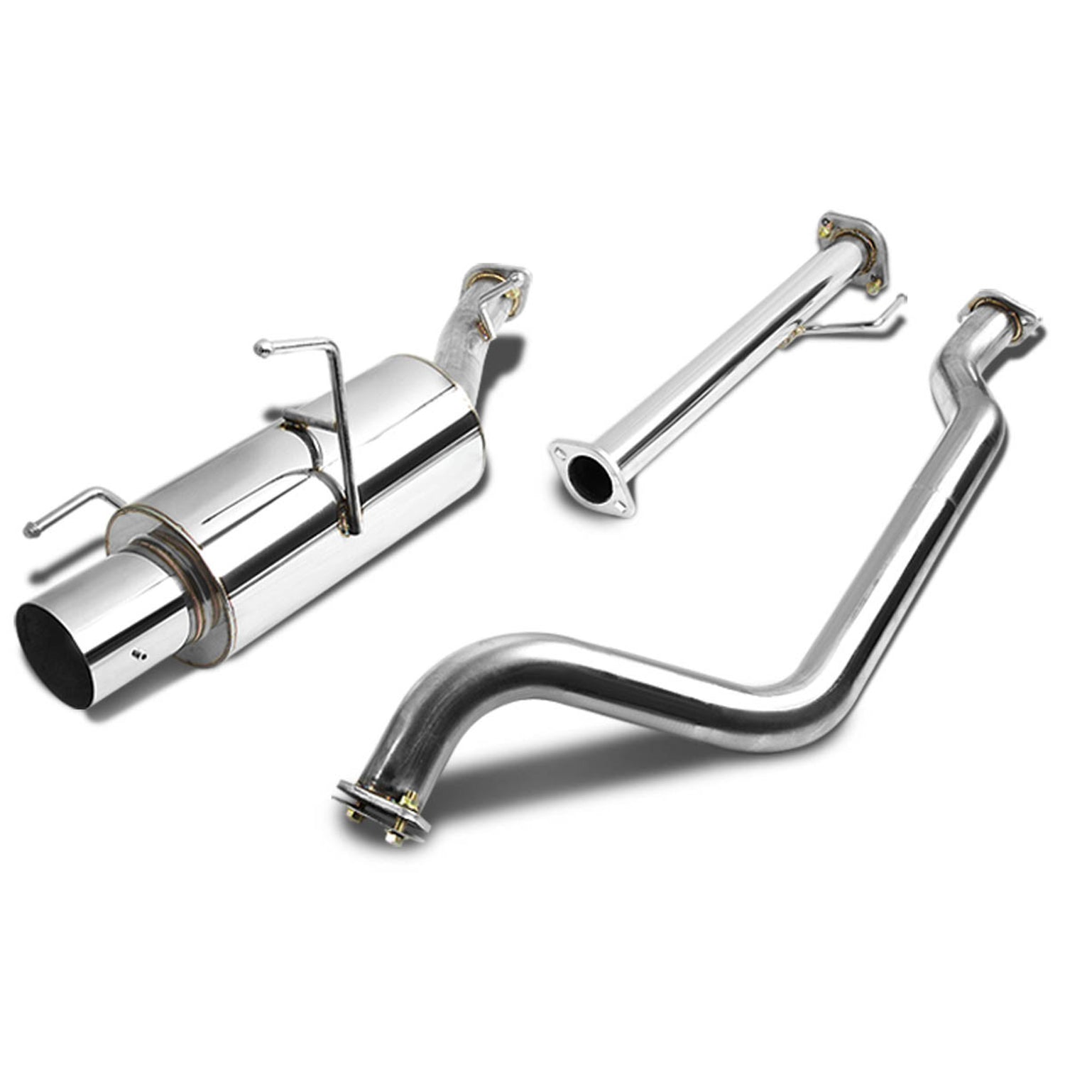 D-Motoring - Cat Back Exhaust System - W/ 4 Muffler Tip - Stainless Steel - 02-06 Nissan Sentra SE-R/ Spec V Sedan 4-Door - 1