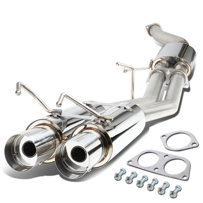 D-Motoring - Cat Back Exhaust System - W/ 3.5 Dual Muffler Tips - Stainless Steel - 89-94 240SX Silvia S13 - 1