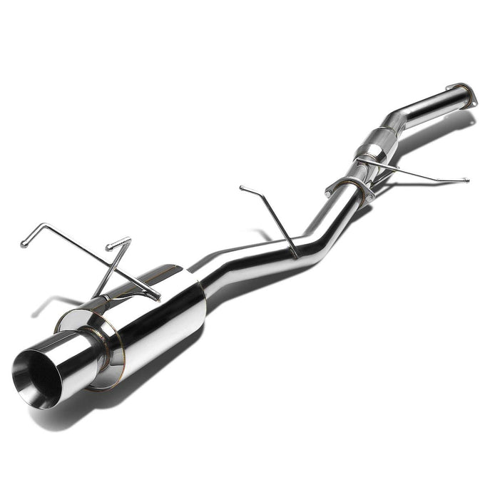D-Motoring - Cat Back Exhaust System - W/ 4 Rolled Muffler Tip - Stainless Steel - 89-94 240SX Silvia S13 - 1
