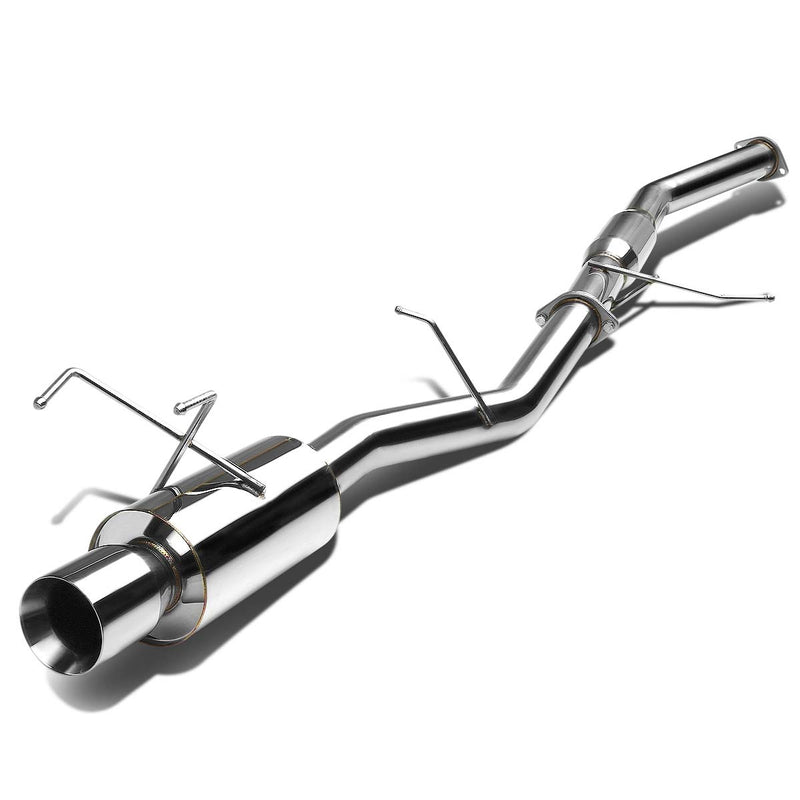 D-Motoring - Cat Back Exhaust System - W/ 4 Rolled Muffler Tip - Stainless Steel - 89-94 240SX Silvia S13 - 1