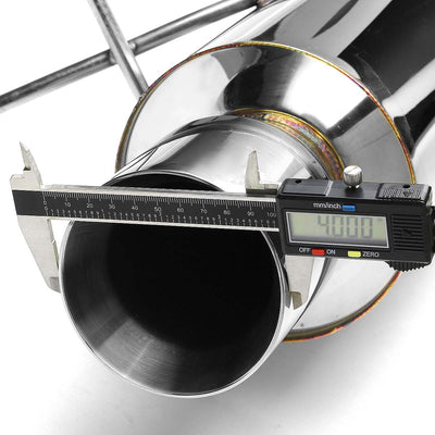 D-Motoring - Cat Back Exhaust System - W/ 4 Rolled Muffler Tip - Stainless Steel - 89-94 240SX Silvia S13 - 5