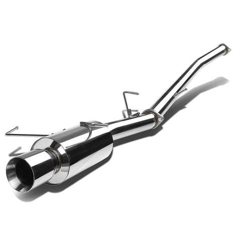 D-Motoring - Cat Back Exhaust System - W/ 4 Rolled Muffler Tip - Stainless Steel - 95-98 Nissan 240SX S14 - 1