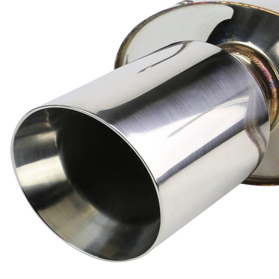 D-Motoring - Cat Back Exhaust System - W/ 4 Rolled Muffler Tip - Stainless Steel - 05-07 Chevy Cobalt 2.2L DOHC - 2