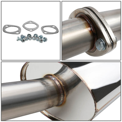 D-Motoring - Cat Back Exhaust System - W/ 4 Rolled Muffler Tip - Stainless Steel - 05-07 Chevy Cobalt 2.2L DOHC - 4