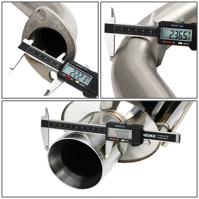 D-Motoring - Cat Back Exhaust System - W/ 4 Rolled Muffler Tip - Stainless Steel - 05-07 Chevy Cobalt 2.2L DOHC - 5