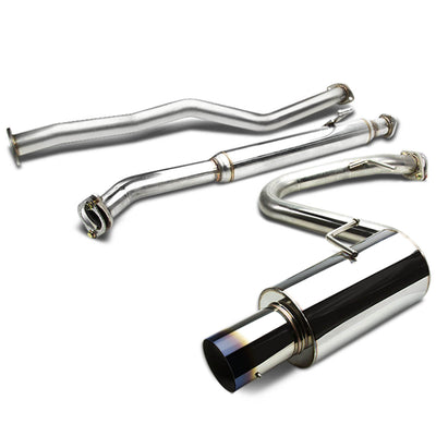 D-Motoring - Cat Back Exhaust System - W/ 4 Burnt Muffler Tip - Stainless Steel - 04-10 Scion TC Coupe - 1