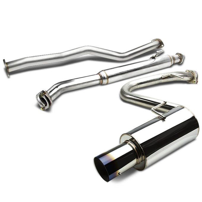 D-Motoring - Cat Back Exhaust System - W/ 4 Burnt Muffler Tip - Stainless Steel - 04-10 Scion TC Coupe - 1