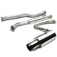 D-Motoring - Cat Back Exhaust System - W/ 4 Burnt Muffler Tip - Stainless Steel - 04-10 Scion TC Coupe - 1