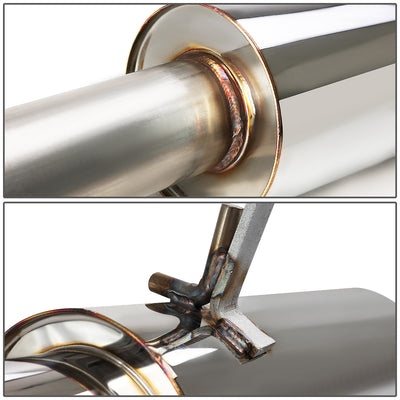 D-Motoring - Cat Back Exhaust System - W/ 3.5 Muffler Tip - Stainless Steel - 85-87 Toyota Corolla GT-S AE86 - 3