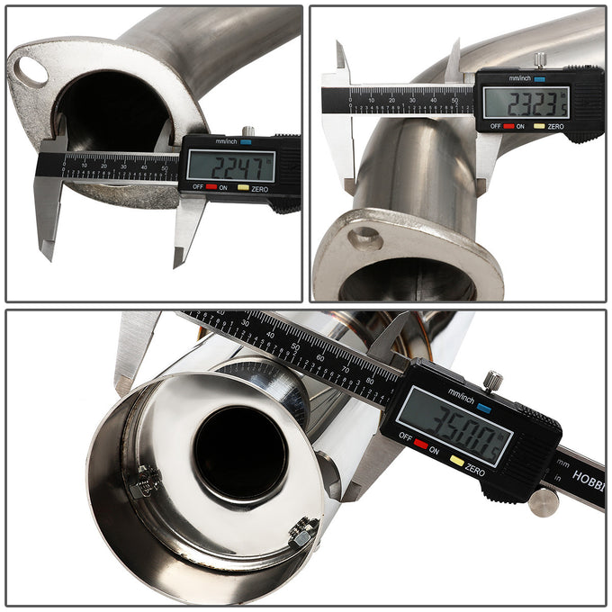 D-Motoring - Cat Back Exhaust System - W/ 3.5 Muffler Tip - Stainless Steel - 85-87 Toyota Corolla GT-S AE86 - 5