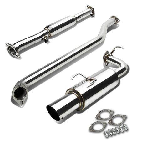 D-Motoring - Cat Back Exhaust System - W/ 4 Muffler Tip - Stainless Steel - 93-97 Toyota Corolla E100 1.8 - 1