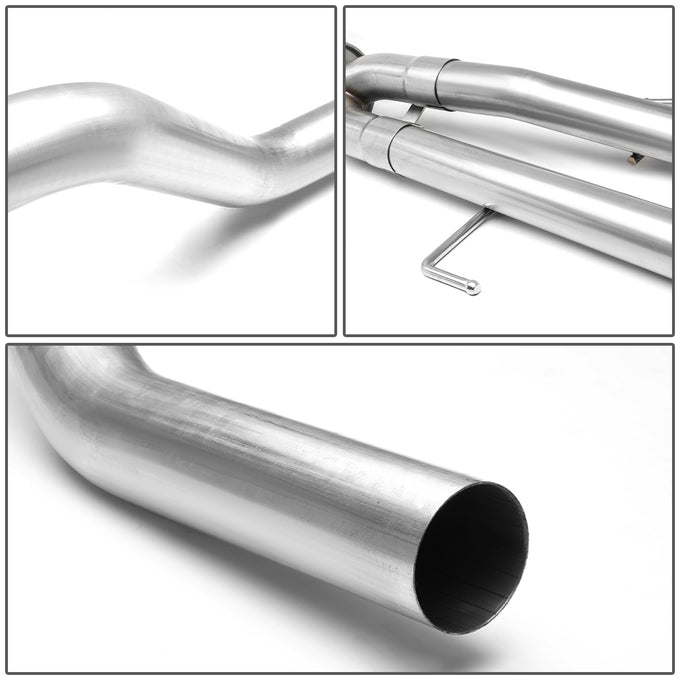 D-Motoring - Cat Back Exhaust System - W/ 2.5 Muffler Tip - Stainless Steel - 09-17 Toyota Tundra V8 - 2