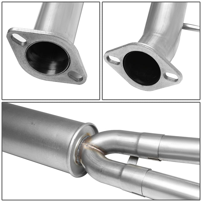 D-Motoring - Cat Back Exhaust System - W/ 2.5 Muffler Tip - Stainless Steel - 09-17 Toyota Tundra V8 - 3
