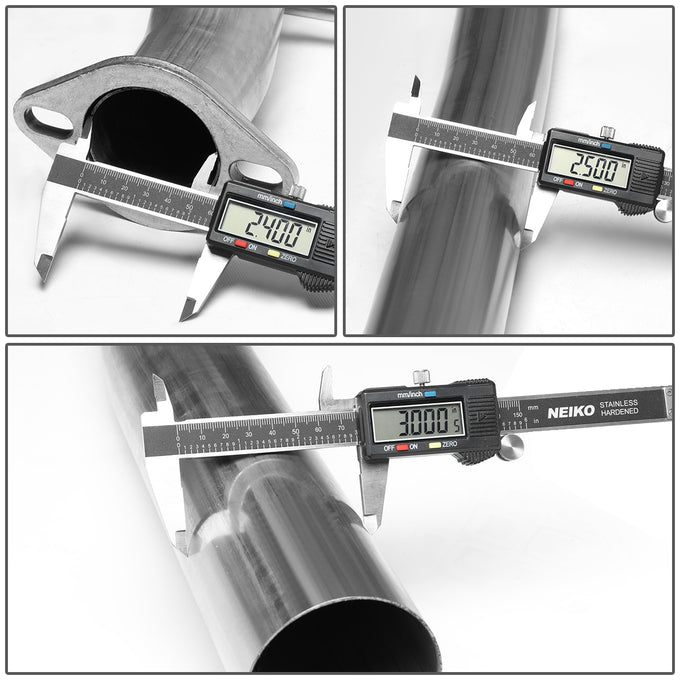 D-Motoring - Cat Back Exhaust System - W/ 2.5 Muffler Tip - Stainless Steel - 09-17 Toyota Tundra V8 - 5