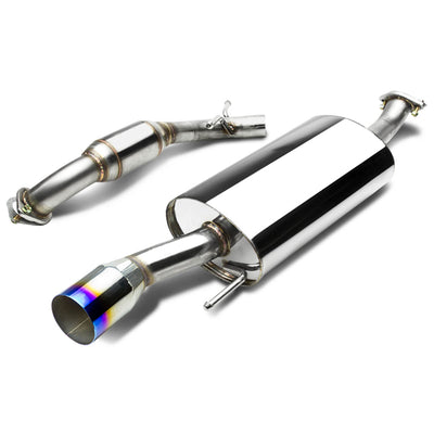 D-Motoring - Cat Back Exhaust System - W/ 3.5 Burnt Muffler Tip - Stainless Steel - 92-98 VW Golf / GTI / Gl MK3 8V/VR6 - 1