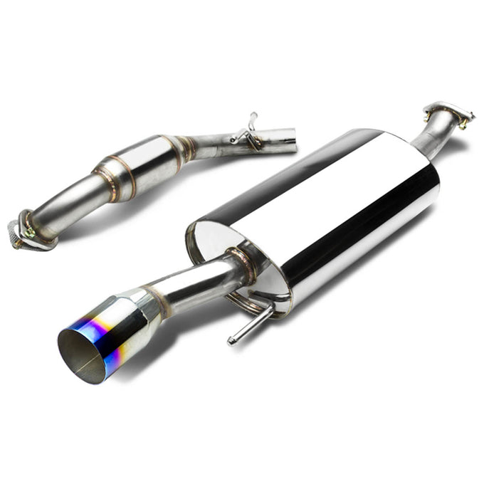 D-Motoring - Cat Back Exhaust System - W/ 3.5 Burnt Muffler Tip - Stainless Steel - 92-98 VW Golf / GTI / Gl MK3 8V/VR6 - 1