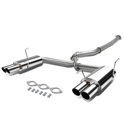 D-Motoring - Cat Back Exhaust System - W/ 3 Dual Muffler Tips - Stainless Steel - 15-17 Subaru WRX/STI / Impreza GK/GT - 1