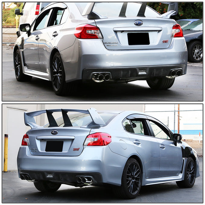 D-Motoring - Cat Back Exhaust System - W/ 3 Dual Muffler Tips - Stainless Steel - 15-17 Subaru WRX/STI / Impreza GK/GT - 7
