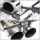 D-Motoring - Cat Back Exhaust System - W/ 3 Dual Muffler Tips - Stainless Steel - 15-17 Subaru WRX/STI / Impreza GK/GT - 4