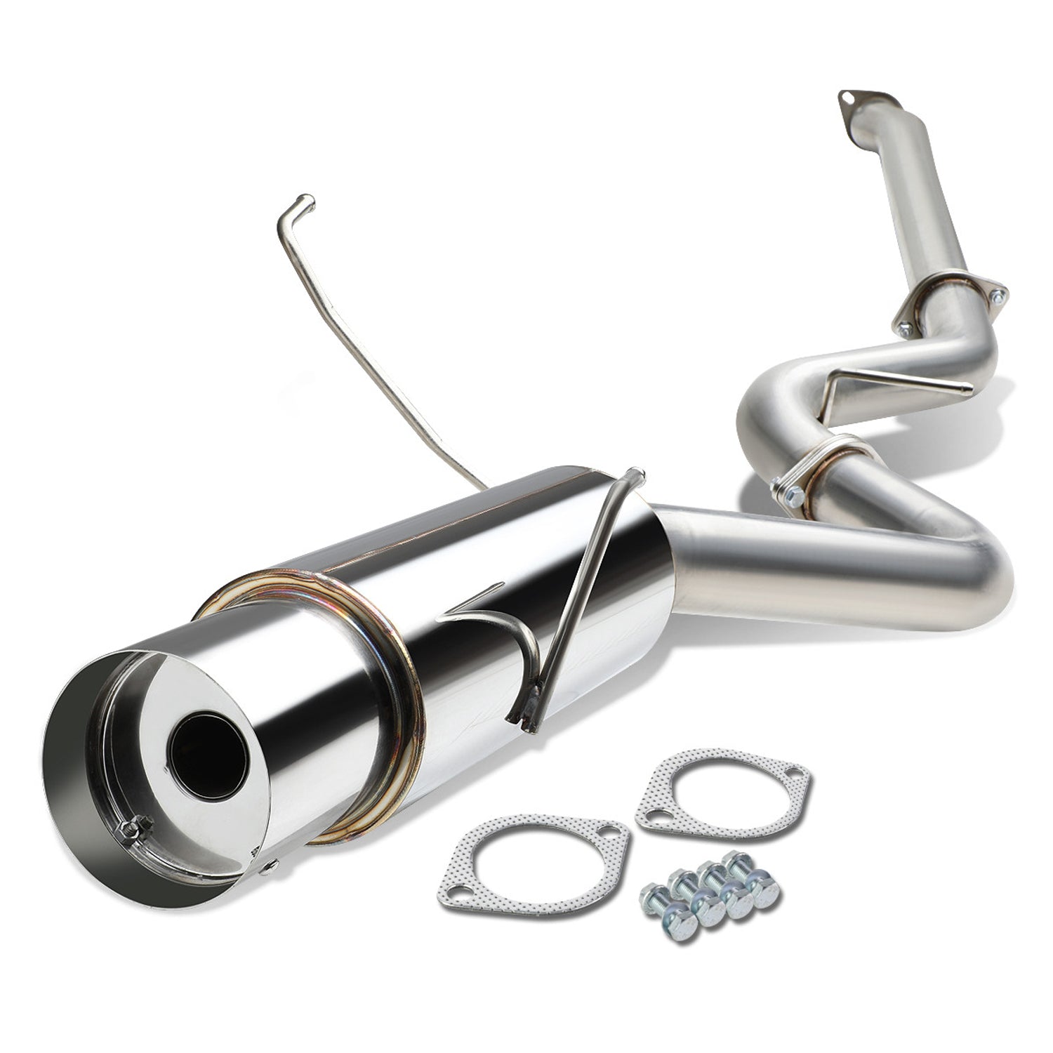 D-Motoring - Cat Back Exhaust System - W/ 4.5 Muffler Tip - Stainless Steel - 15-17 WRX / STI GP/VA - 1